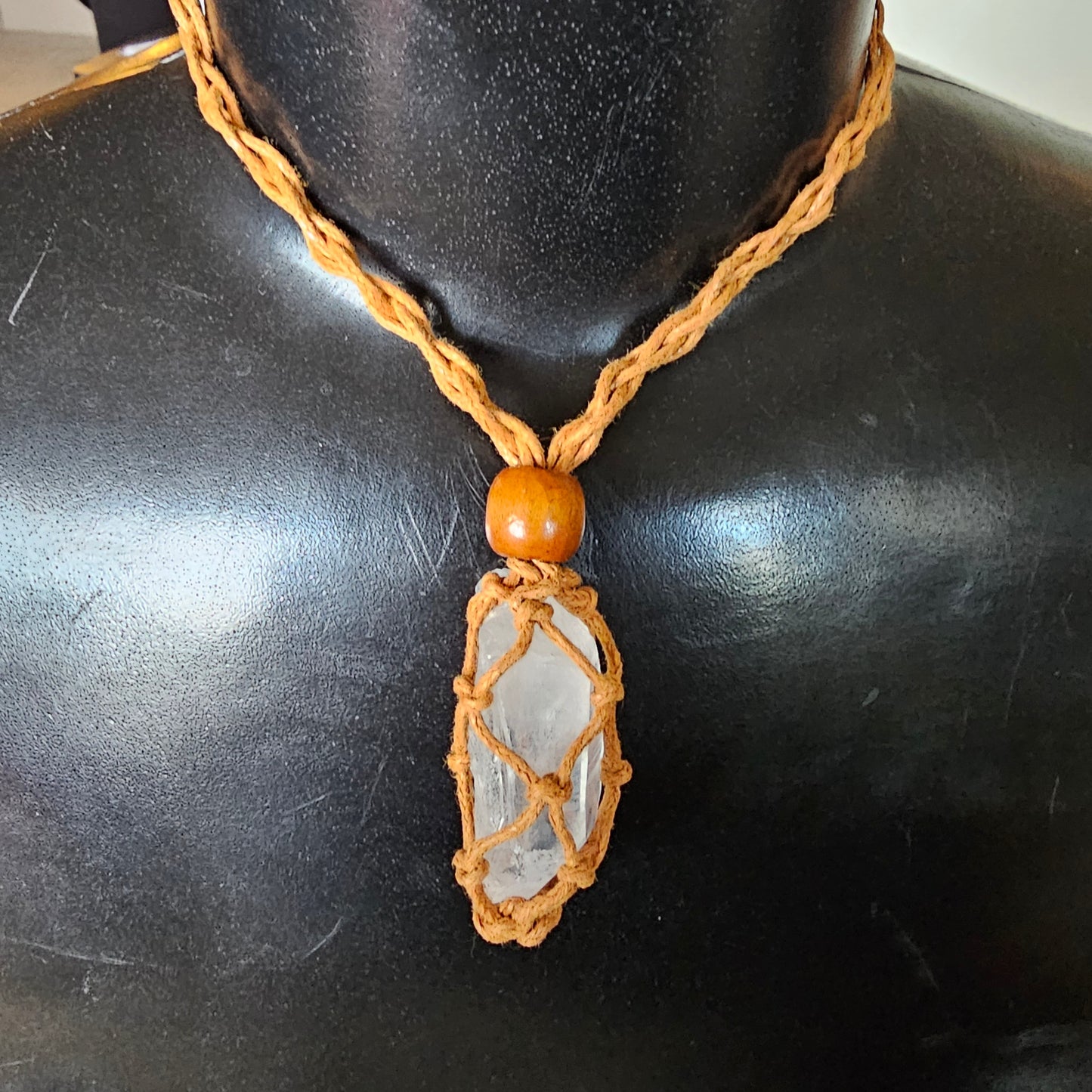 Clear Quartz Crochet Necklace