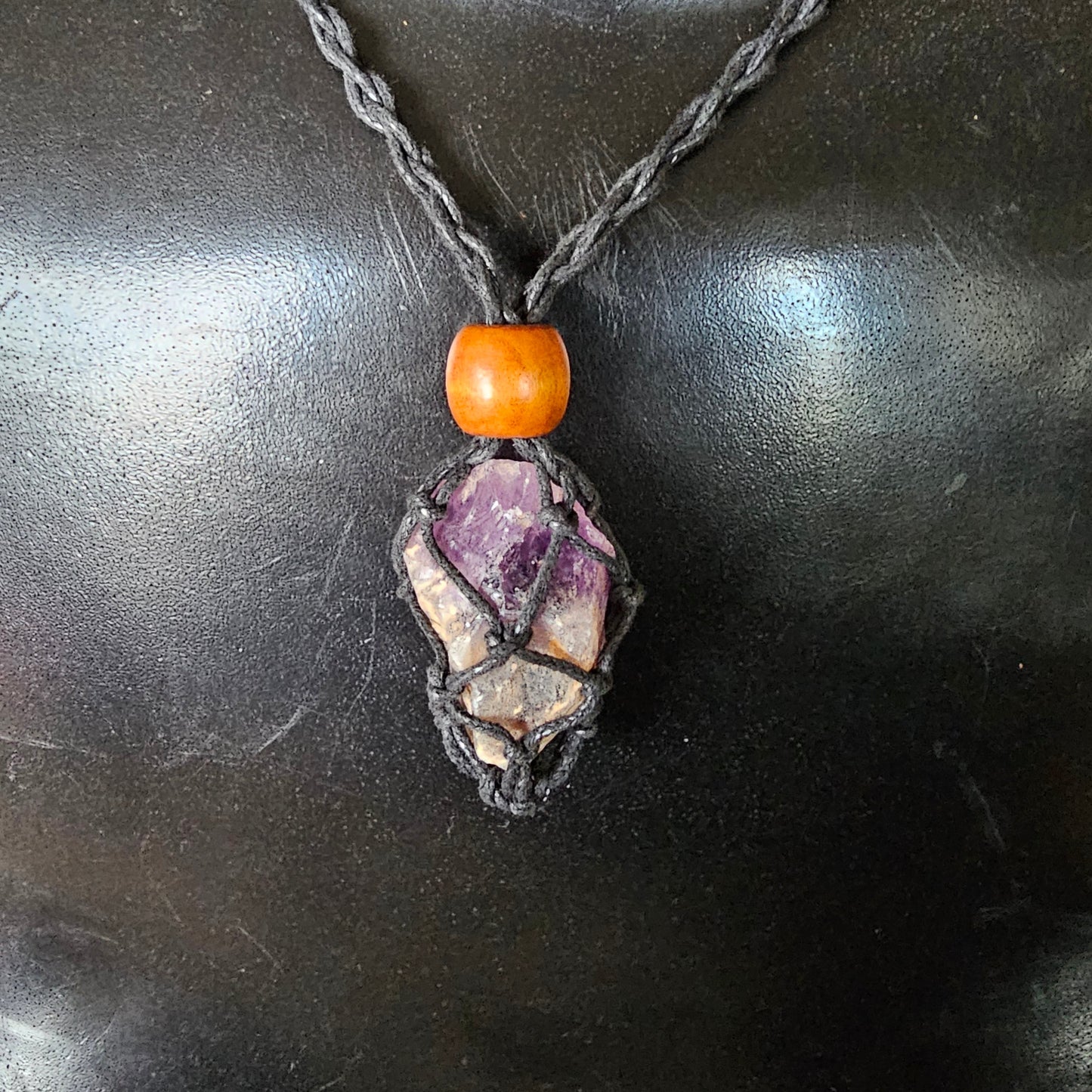 Handcrafted Amethyst Crochet Necklace