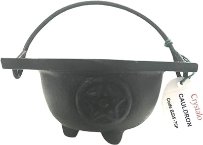 Crystalo - Pentacle Cast Iron Cauldron - BSW-75P