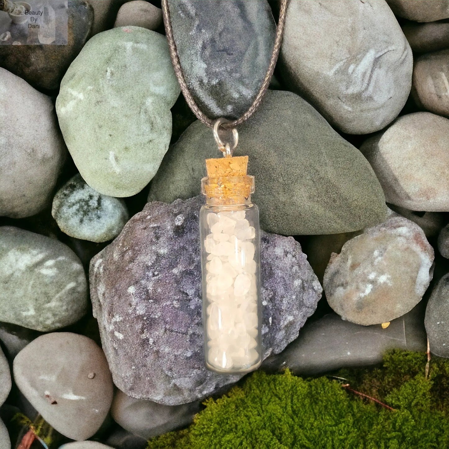 Clear Quartz Healing Bottle Necklace