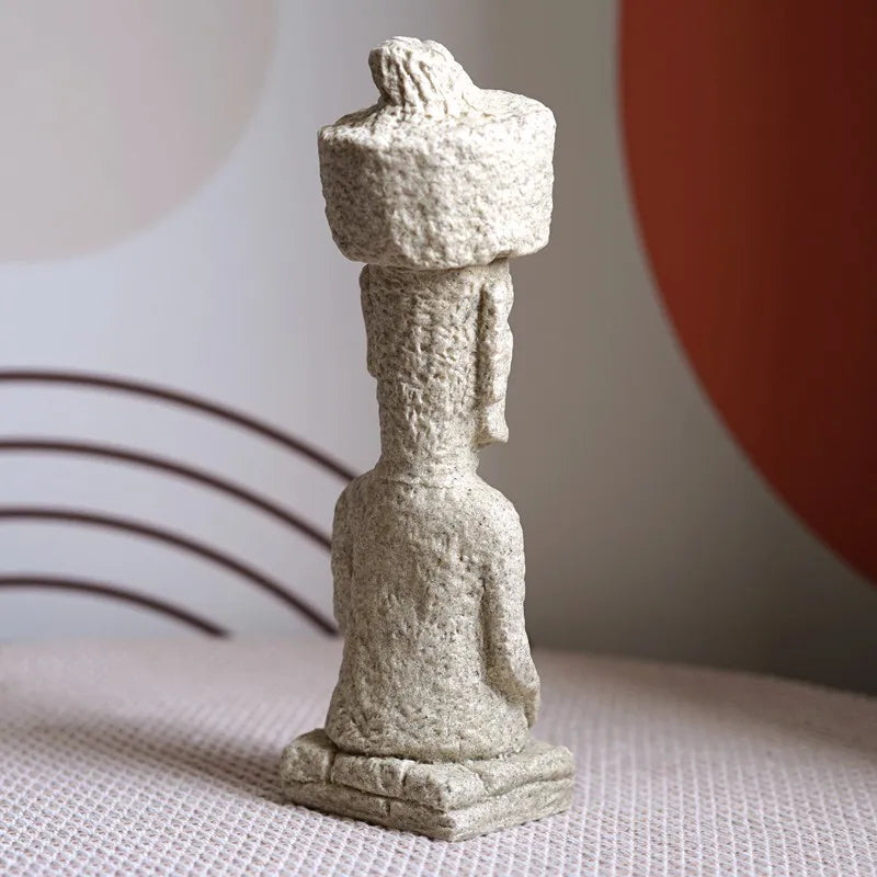 DecorBites™ Easter Island Moai Pukao Statue Figurine Home Office Decoration Living Room Decor Shelf