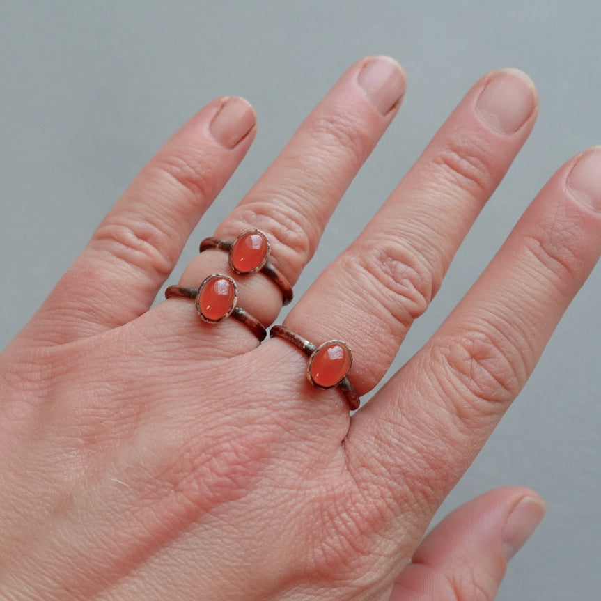 Carnelian Ring — Handcrafted Copper Talisman For Creative Courage