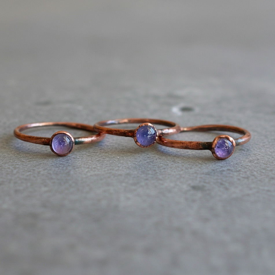 Handcrafted Copper Tanzanite Ring For Calm Daily Focus And Confidence