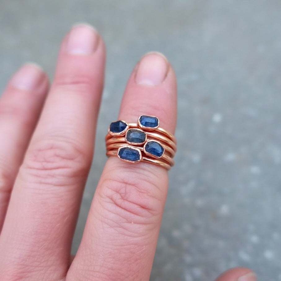 Raw Sapphire Ring - Handcrafted Copper Talisman for Clarity
