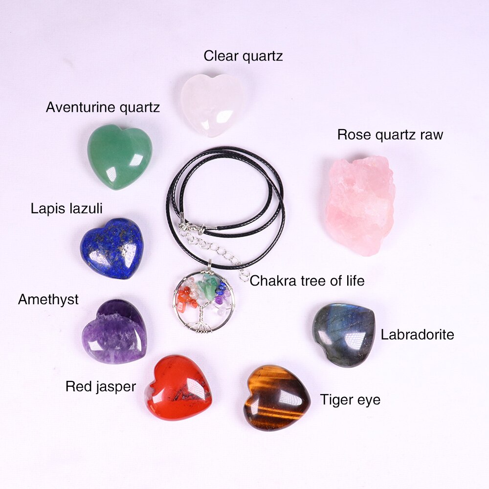 Natural crystal quartz Seven Chakra Crystal Love gemstone Healing stone mineral specimen box Collection