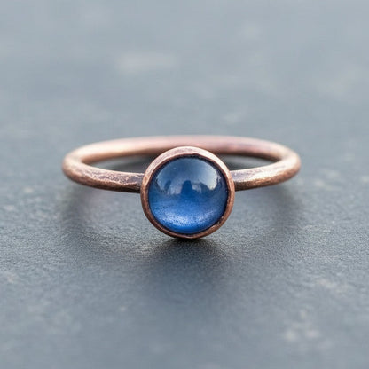 Kyanite Ring - Handcrafted Copper Jewelry Talisman for Inner Peace