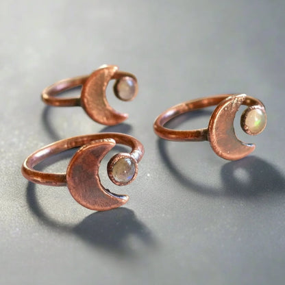 Labradorite Ring — Handcrafted Copper Talisman Jewelry For Intuition