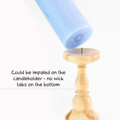 CANDWAX 3x3 Pillar Candle Set of 3 - Decorative Candles Unscented and No Drip Candles - Ideal as Wedding Candles or Large Candles for Home Interior - Light Blue Candles Pillar 3x3 Baby Blu