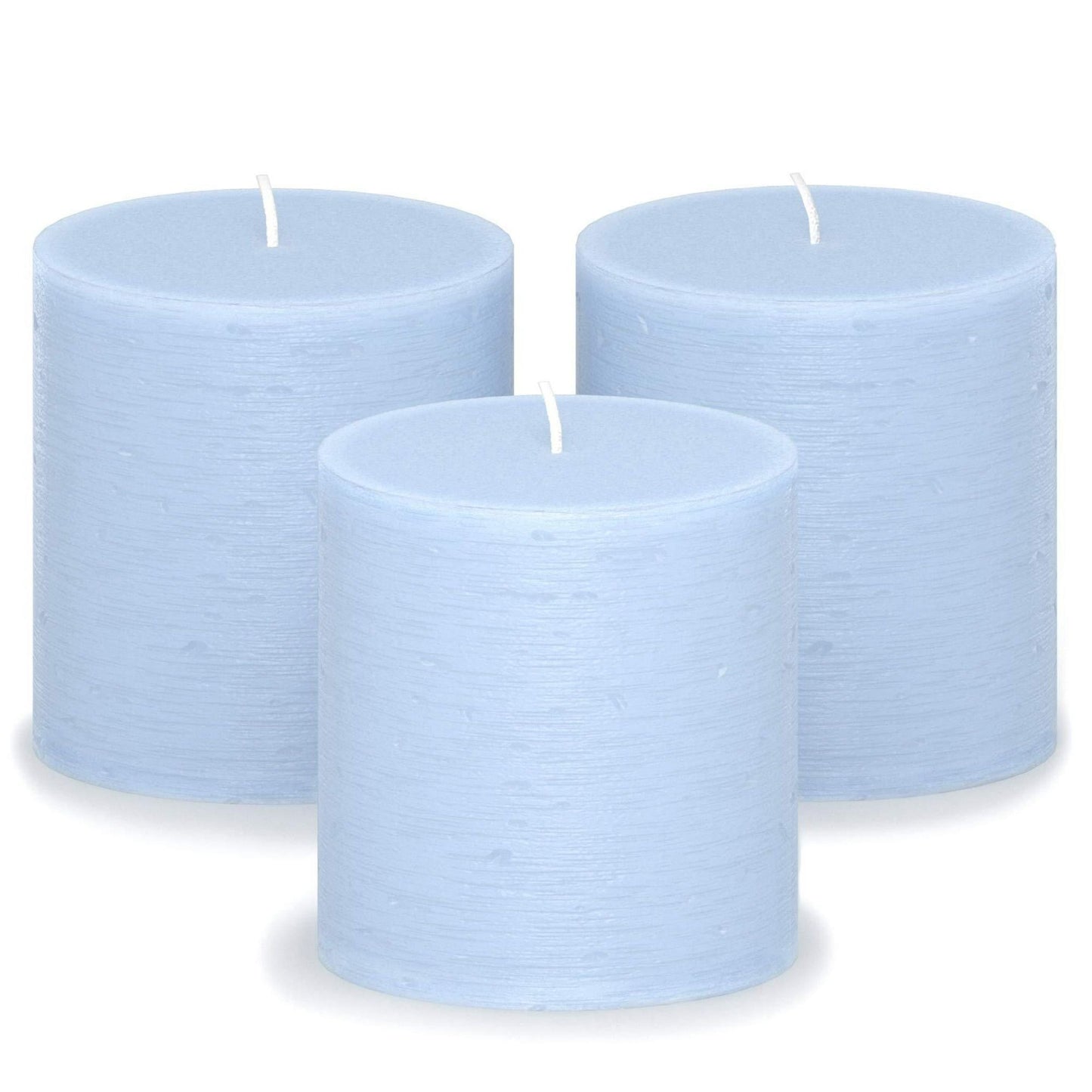 Dark Grey Pillar Candles (Set of 3) - Unscented Decorative Rustic Candles
