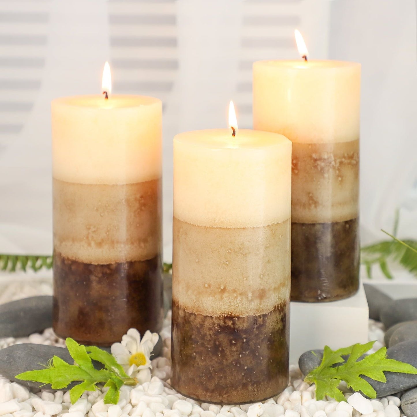 Vanilla Cupcake Aromatherapy Pillar Candles (Set of 3)