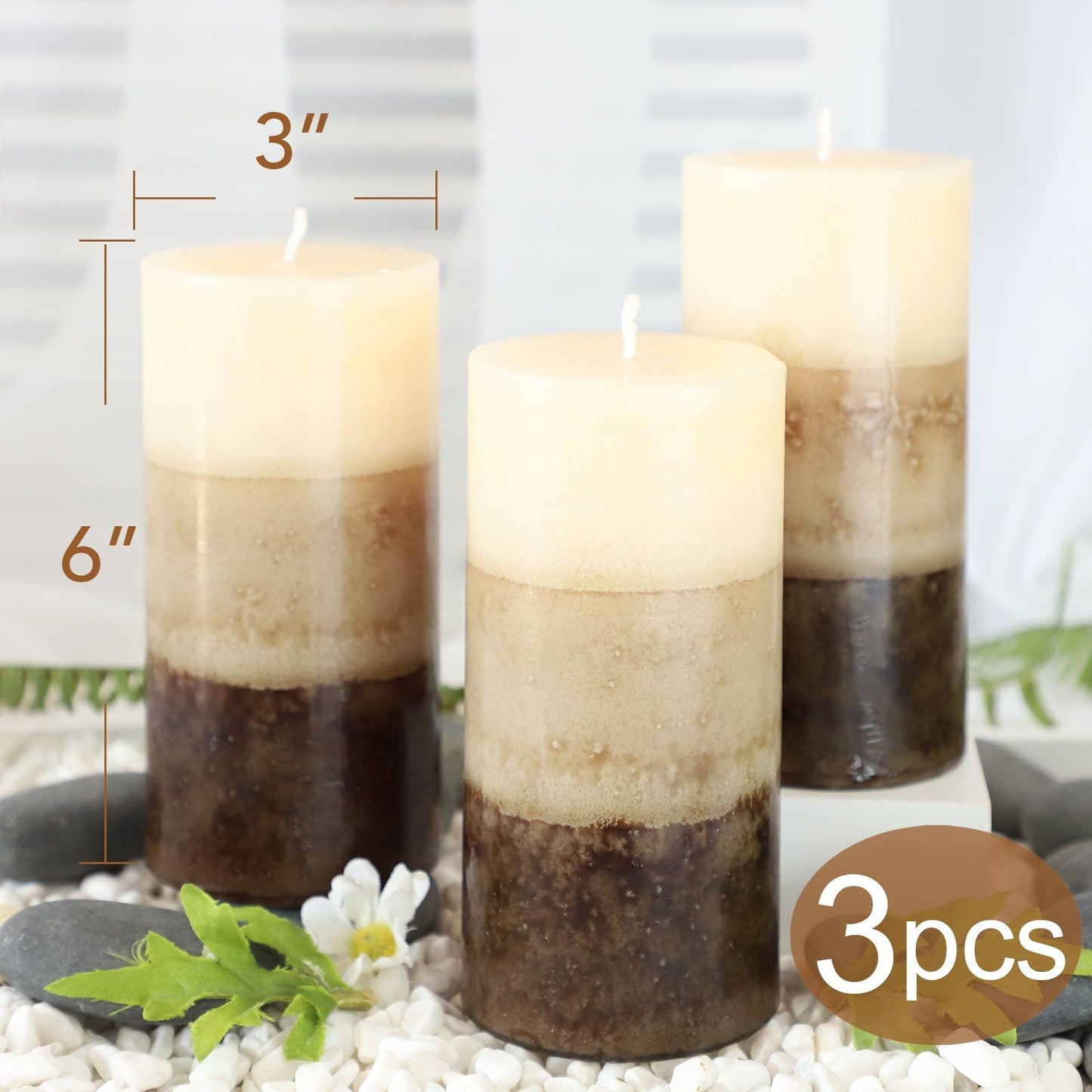 Vanilla Cupcake Aromatherapy Pillar Candles (Set of 3)