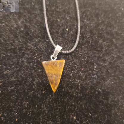 Tiger's Eye Leather Cord Necklace - 18in