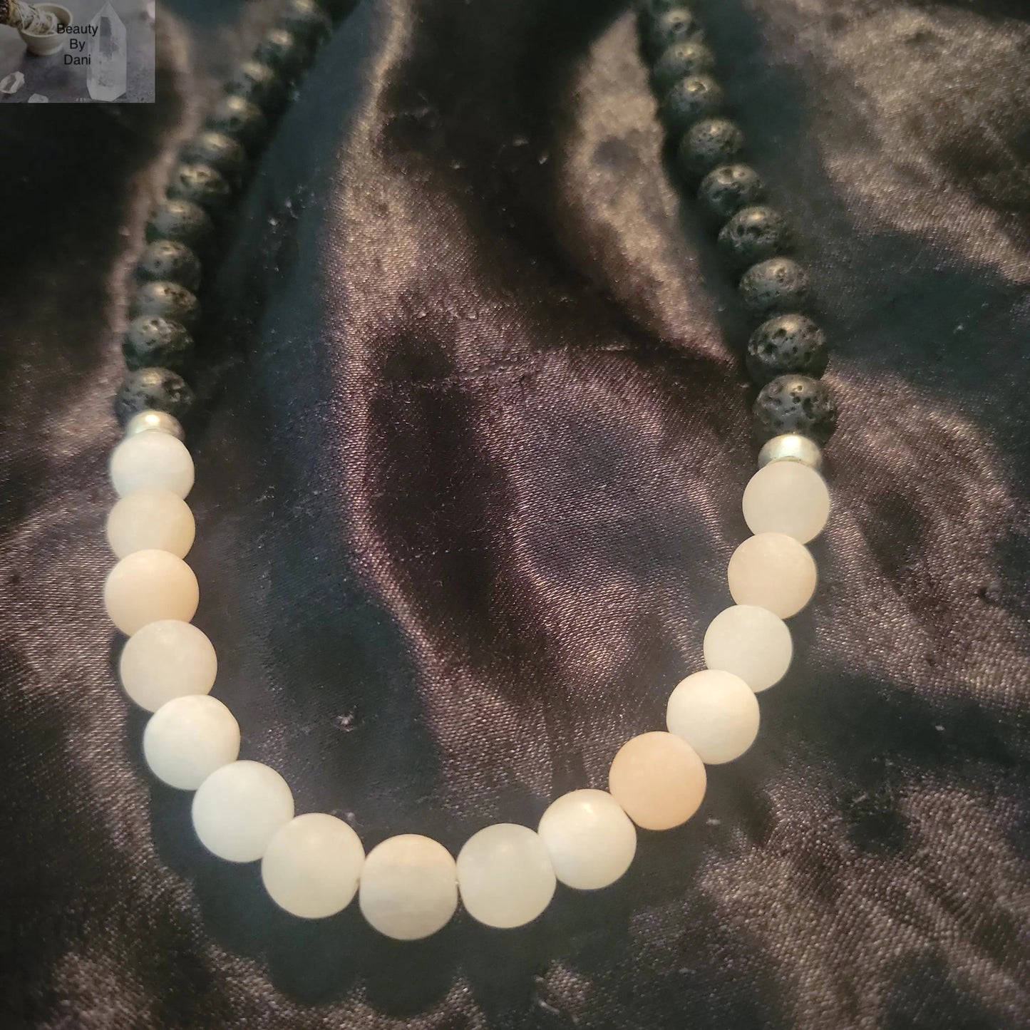 Lava & Pink Aventurine Beaded Necklace
