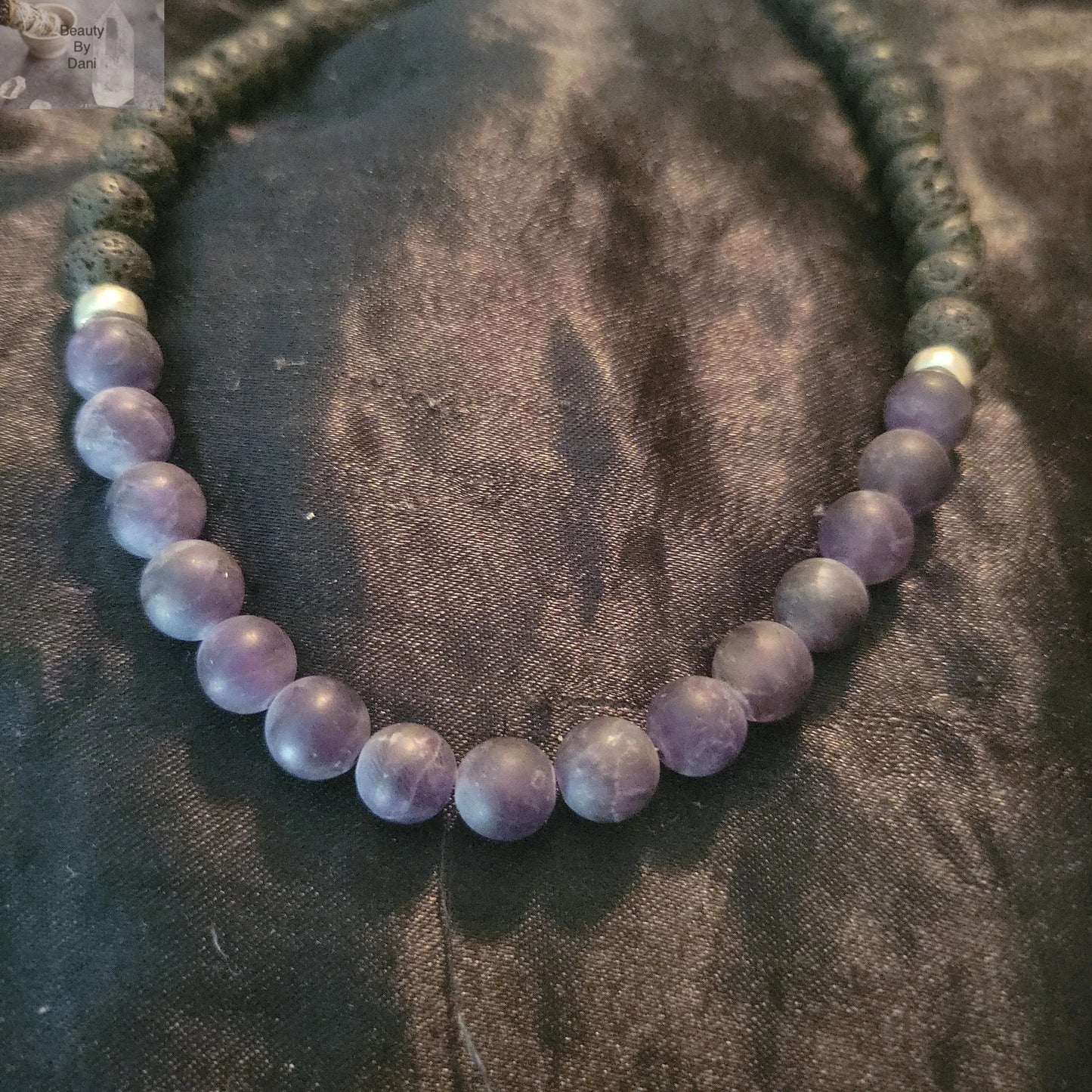 Lava and Amethyst Healing Necklace