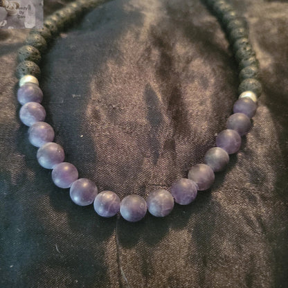 Lava and Amethyst Healing Necklace