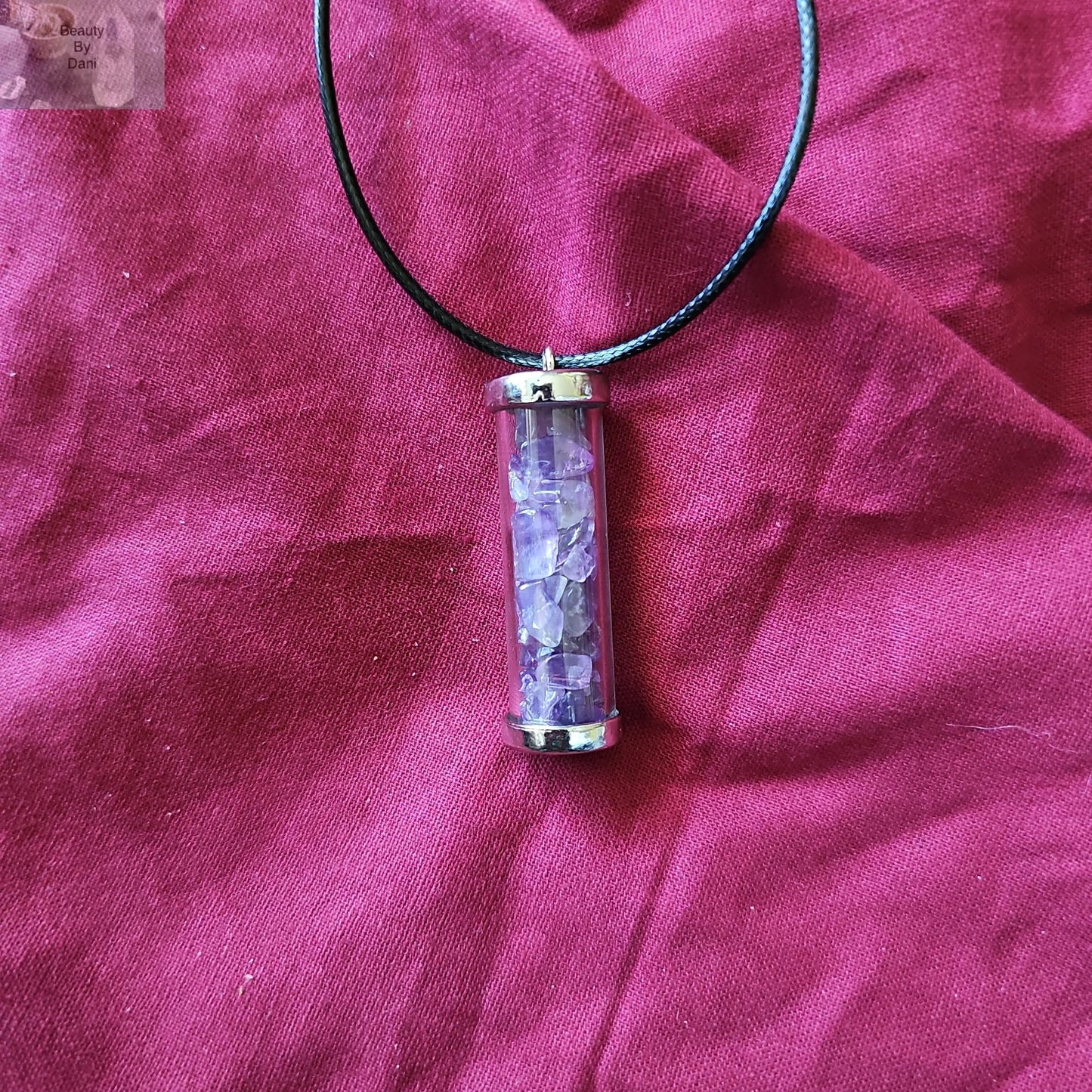 Amethyst Crystal Necklace with Leather Cord