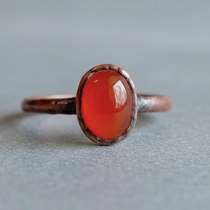 Carnelian Ring — Handcrafted Copper Talisman For Creative Courage
