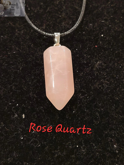 Rose Quartz Hexagon point Healing Necklace