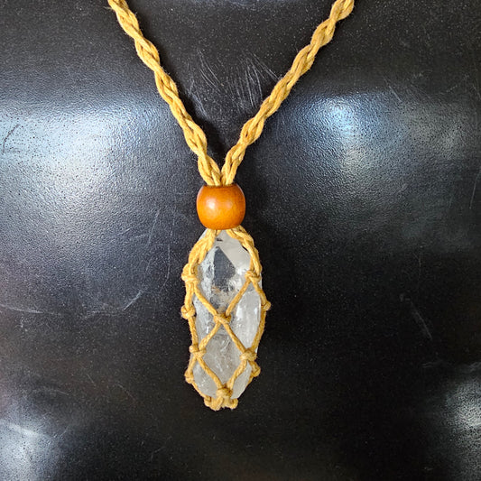 Clear Quartz Crochet Necklace