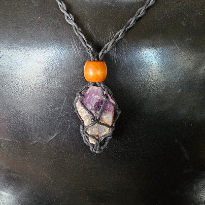 Handcrafted Amethyst Crochet Necklace