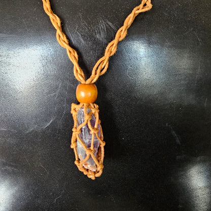 Handcrafted Amethyst Crochet Necklace