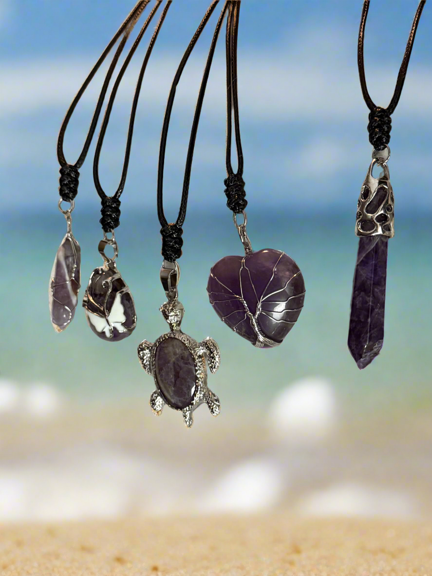 Adjustable Amethyst Pendant Necklace