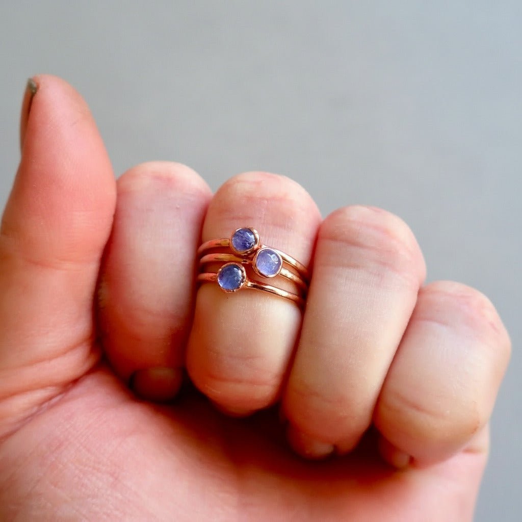 Tanzanite Ring — Handcrafted Copper Talisman for Calm Confidence
