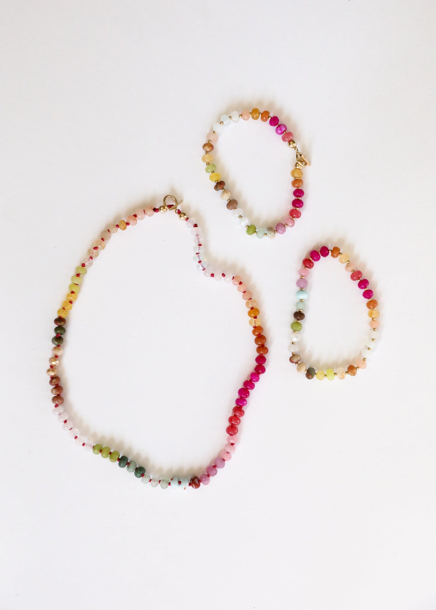 Natural Gemstone Bracelet + 14k Gold Filled Toggle : Sandbar