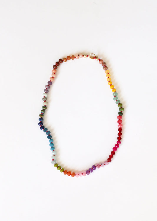 Natural Gemstone Necklace + 14k Gold Filled Toggle : Gold Rush