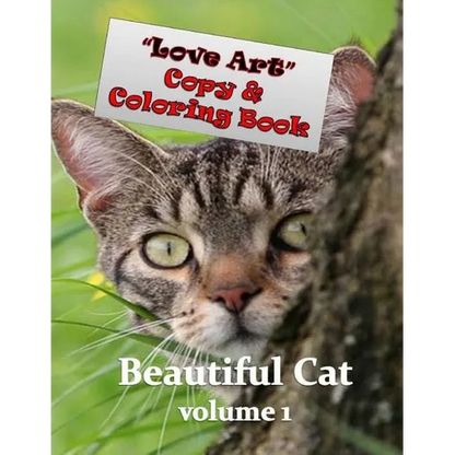 Love Art Copy & Coloring Book: Beautiful Cat - Paperback