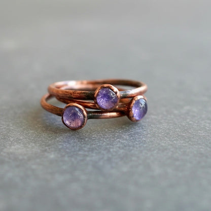 Tanzanite Ring — Handcrafted Copper Talisman for Calm Confidence