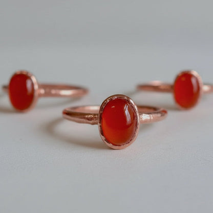 Carnelian Ring — Handcrafted Copper Talisman For Creative Courage