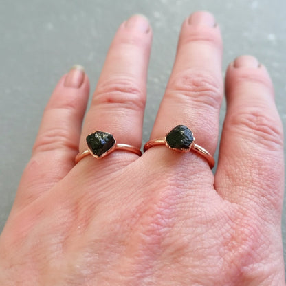 Raw Black Tourmaline Ring -Handcrafted Copper Talisman for Grounding