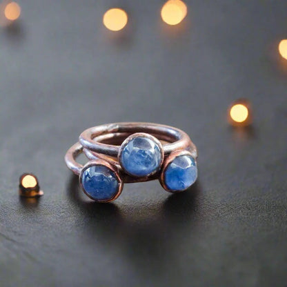 Kyanite Ring - Handcrafted Copper Jewelry Talisman for Inner Peace
