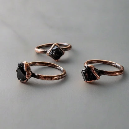 Elite Shungite Ring Handcrafted Copper Talisman For Daily Grounding