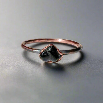 Handcrafted Copper Black Tourmaline Ring For Grounding Protection