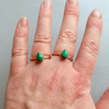Handcrafted Copper Malachite Ring For Grounding Everyday Personal Rituals