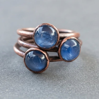 Kyanite Ring - Handcrafted Copper Jewelry Talisman for Inner Peace