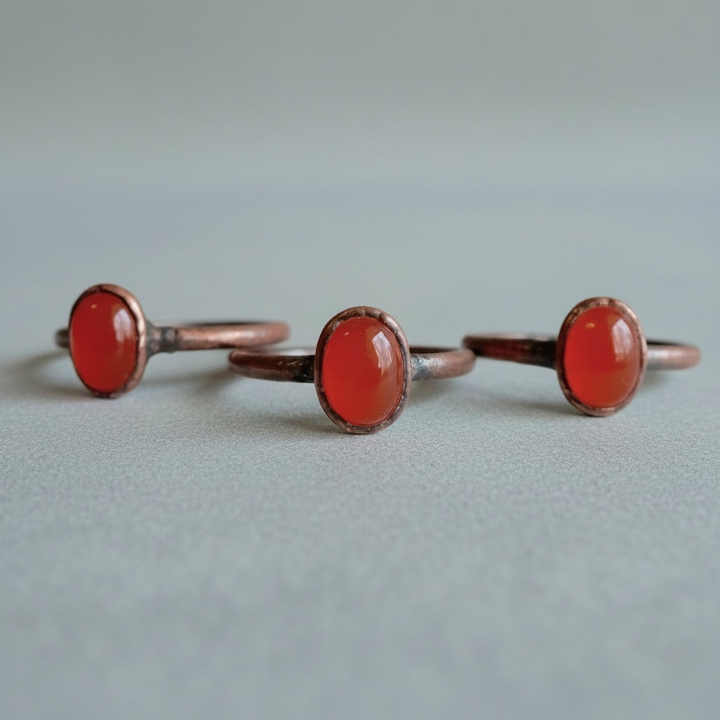 Carnelian Ring — Handcrafted Copper Talisman For Creative Courage