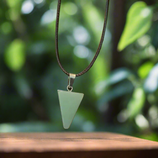 Aventurine Triangle Pendant Necklace