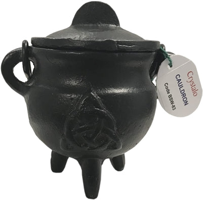 Crystalo - Triquetra Cast Iron Cauldron with Lid -BSW-83