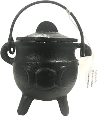 Crystalo - Tripple Moon Cast Iron Cauldron with Lid - BSW-84