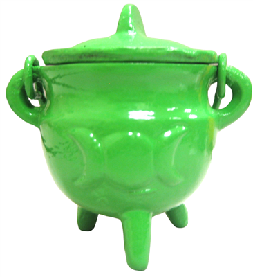Crystalo - Tripple Moon Cast Iron Cauldron with Lid - BSW-84