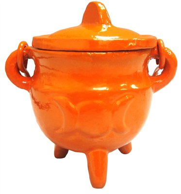 Crystalo - Tripple Moon Cast Iron Cauldron with Lid - BSW-84
