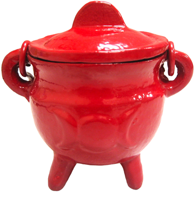 Crystalo - Tripple Moon Cast Iron Cauldron with Lid - BSW-84