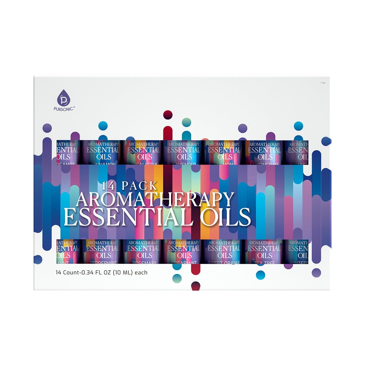 14 Pack Aromatherapy Essential Oil Gift Set by Pursonic