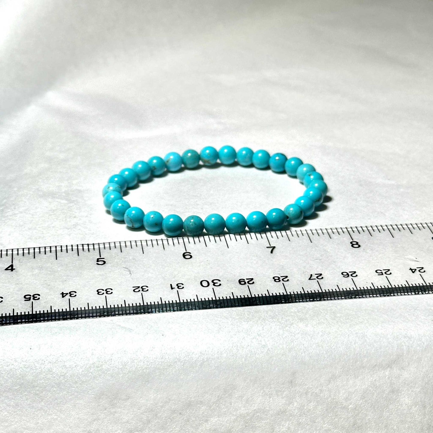 Blue Howlite Round Bead Bracelet - Anger Dissipation