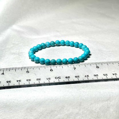 Blue Howlite Round Bead Bracelet - Anger Dissipation
