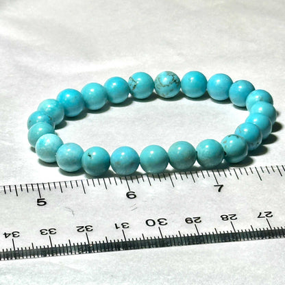Blue Howlite Round Bead Bracelet - Anger Dissipation