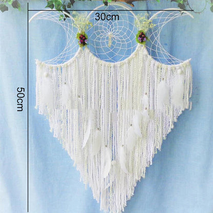 Triple Moon Goddess Macrame Wall Hanging Boho Half Moon Large Dream Catcher Decor Home Bedroom Chic Decoration Art Craft Gift